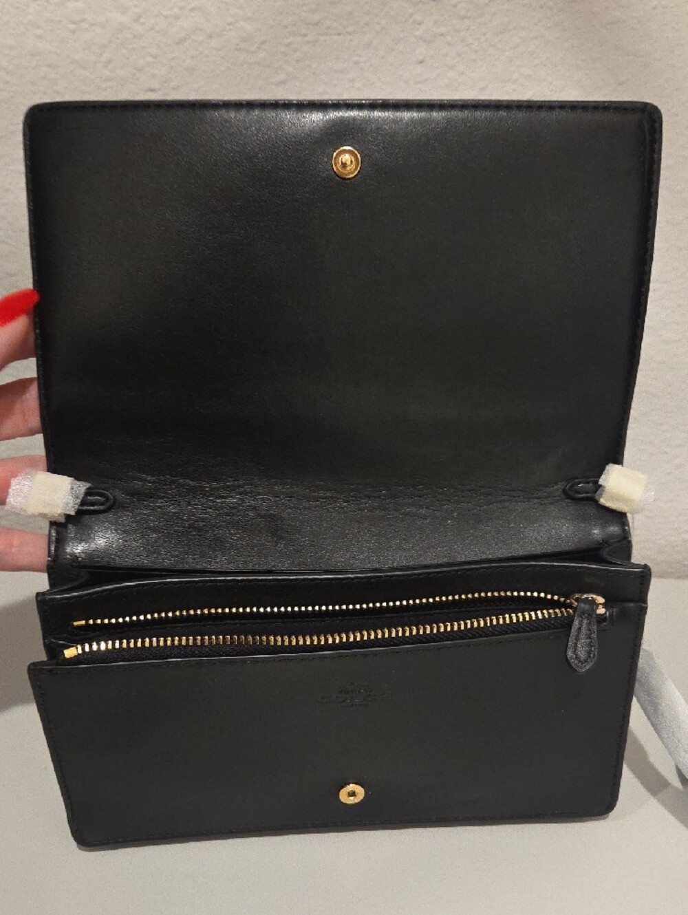 Coach Dark Brown Signature Crossbody with Gold Logo - Picture 5 of 6